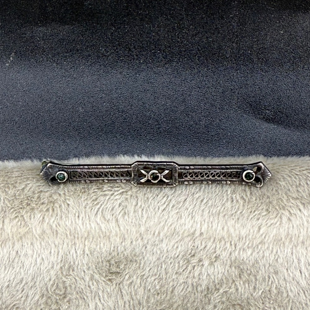 Vintage Sterling Silver Bar Brooch - Picture 2 of 14